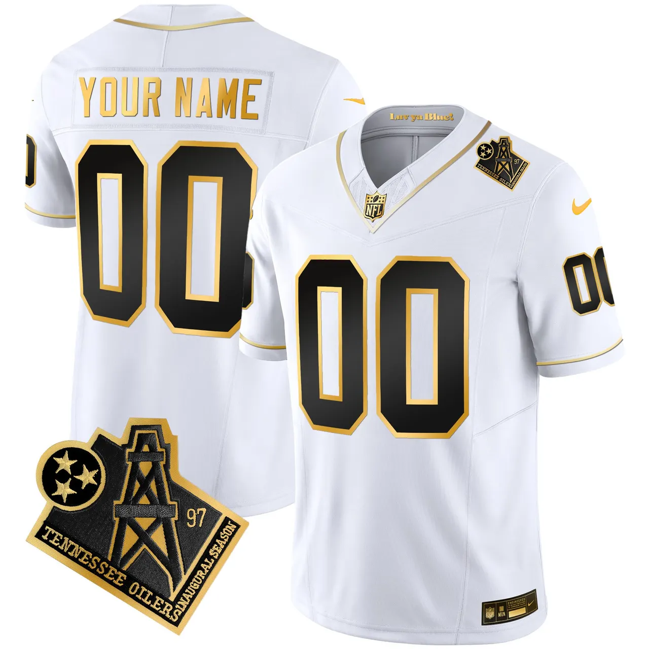 Tennessee Titans Nike 1997 Throwback Vapor Custom Stitched Jersey - Black - Image 4