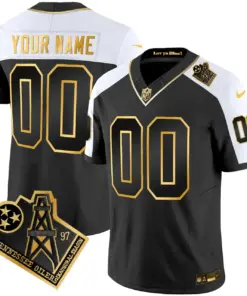 Tennessee Titans Nike 1997 Throwback Vapor Custom Stitched Jersey - Black