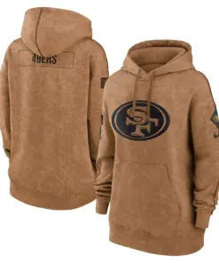 Alternative view of San Francisco 49ers Nike 2023 Salute to Service Pullover Hoodie - Brown