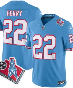 Tennessee Titans Nike 1997 Throwback Vapor Limited Stitched Jersey Henry - White - Image 8