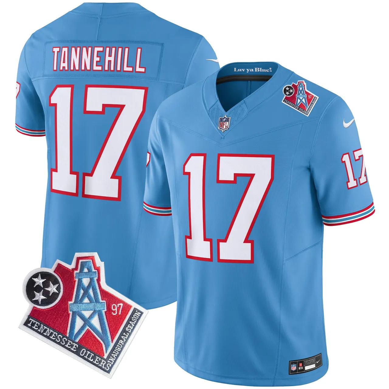 Tennessee Titans Nike 1997 Throwback Vapor Limited Stitched Jersey Henry - White - Image 9