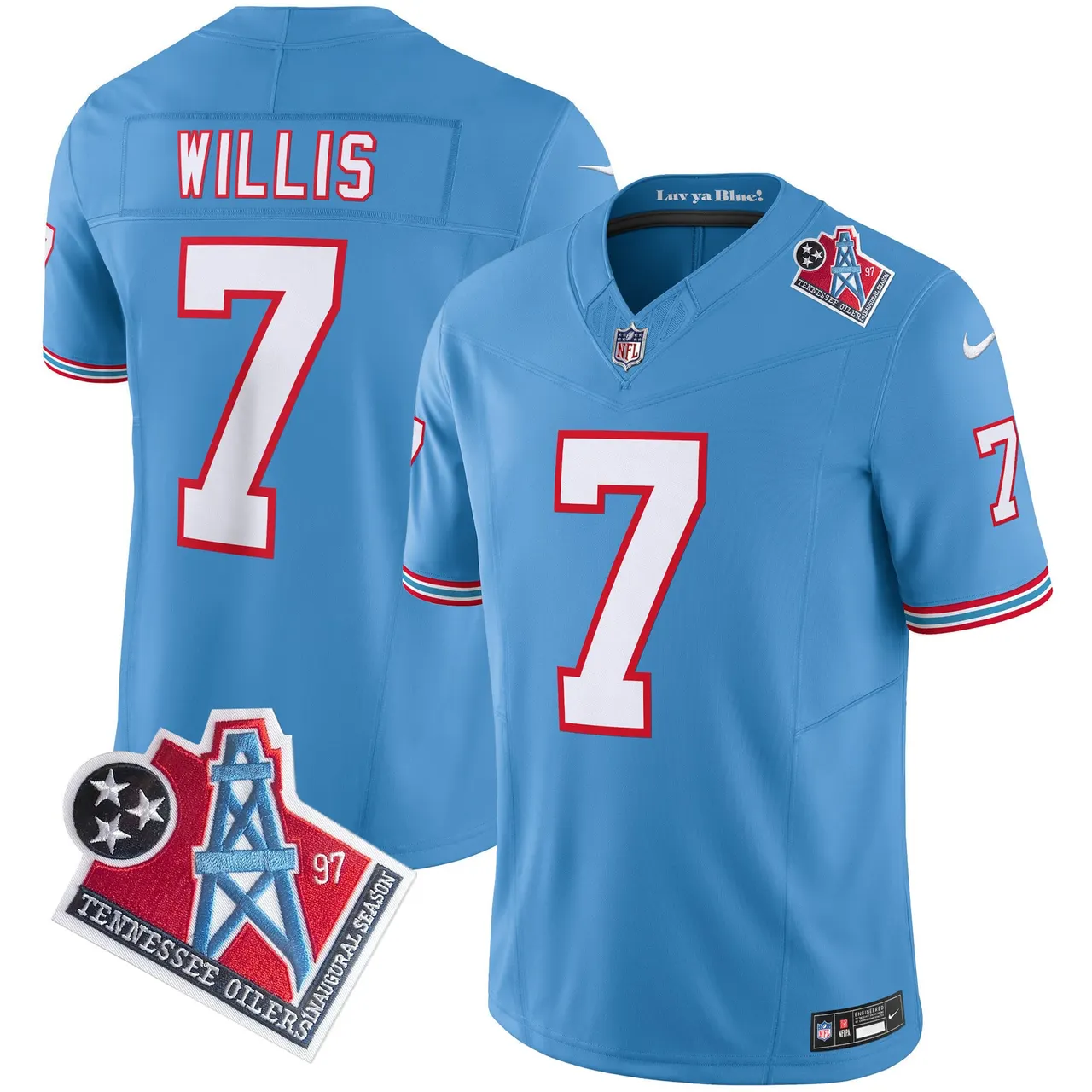 Tennessee Titans Nike 1997 Throwback Vapor Limited Stitched Jersey Henry - White - Image 12