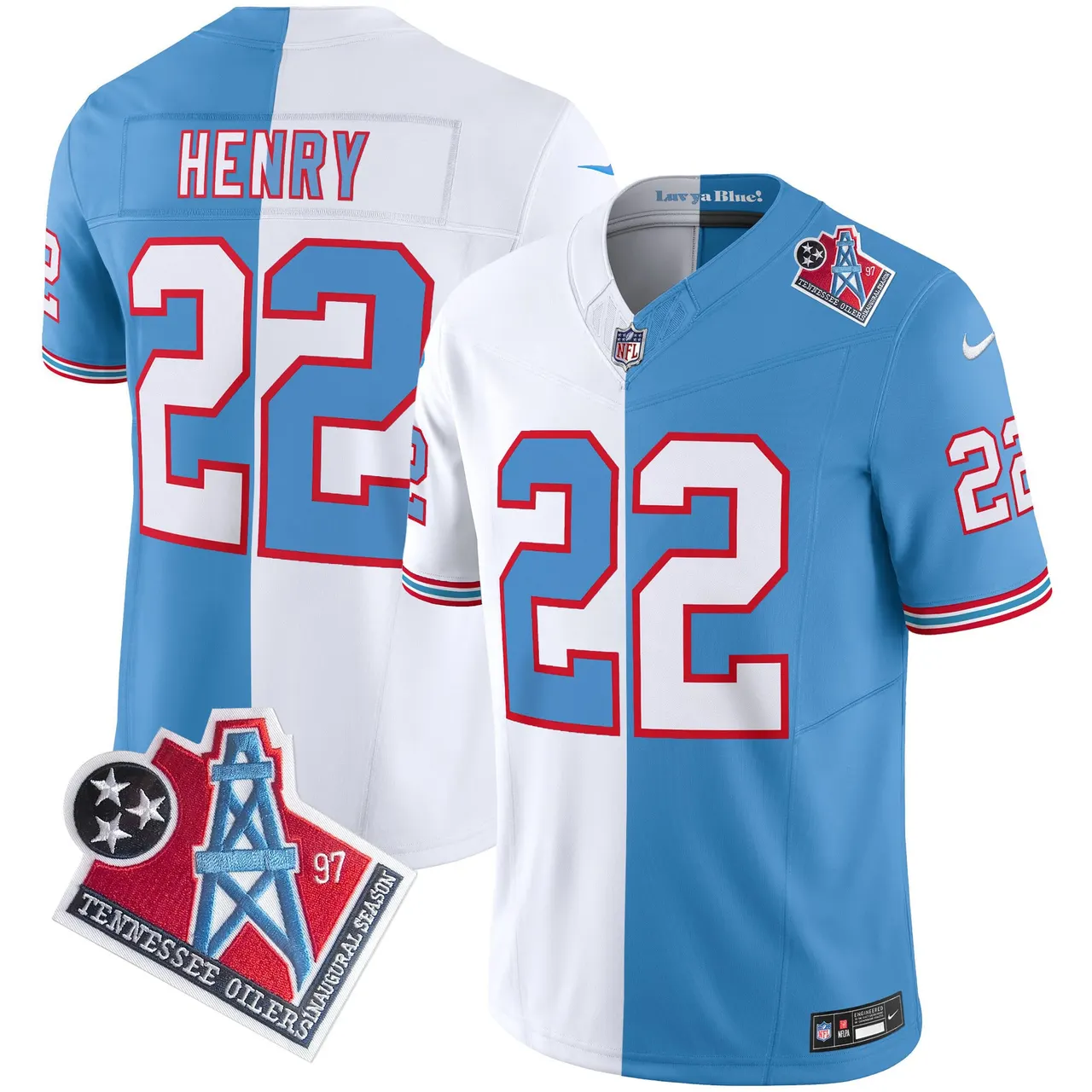 Tennessee Titans Nike 1997 Throwback Vapor Limited Stitched Jersey Henry - White - Image 15