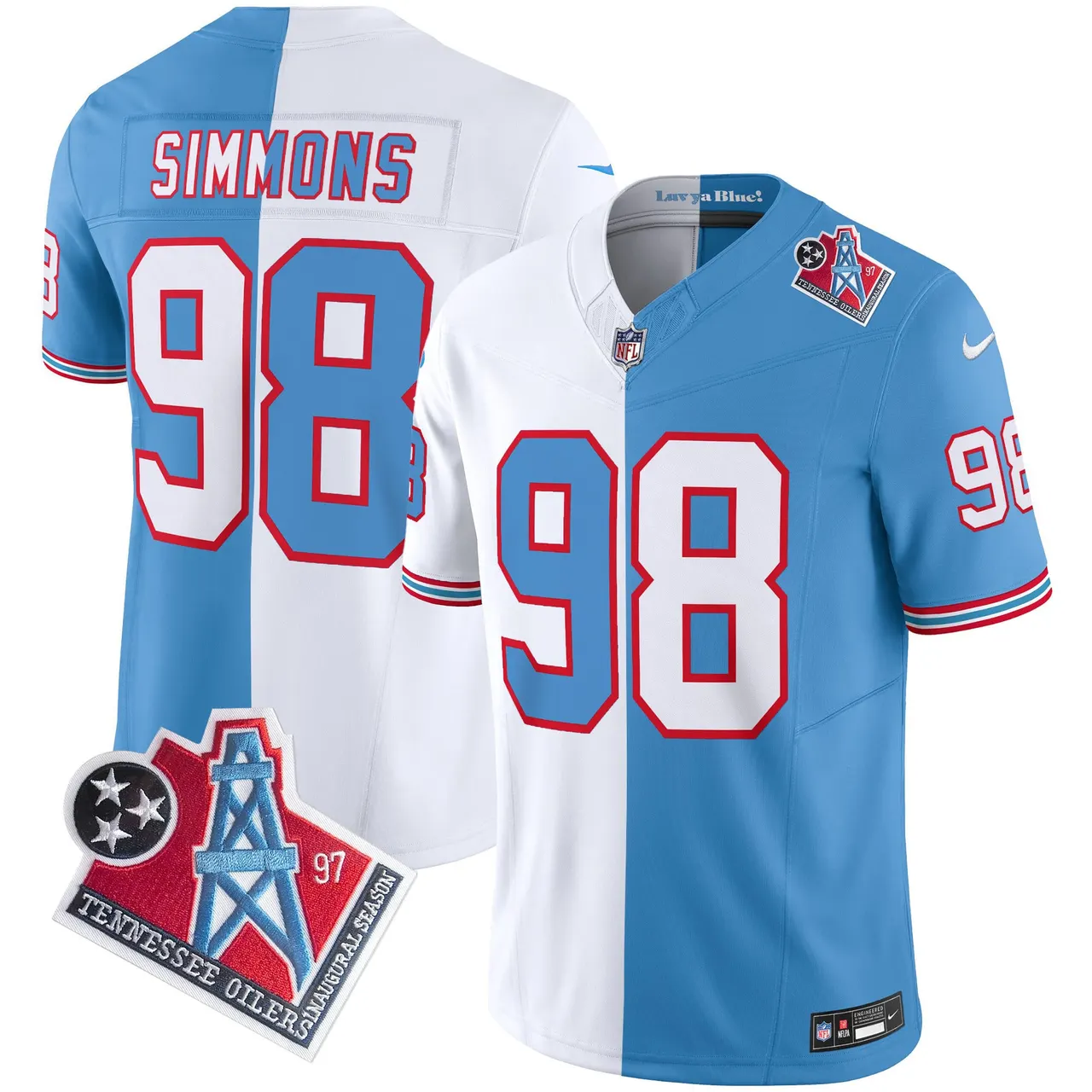 Tennessee Titans Nike 1997 Throwback Vapor Limited Stitched Jersey Henry - White - Image 18