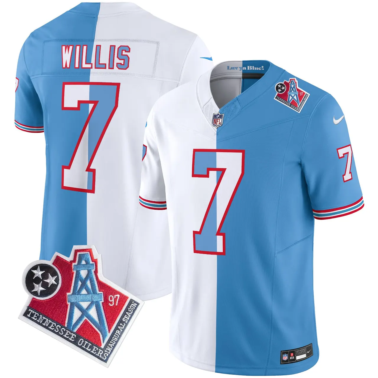 Tennessee Titans Nike 1997 Throwback Vapor Limited Stitched Jersey Henry - White - Image 19