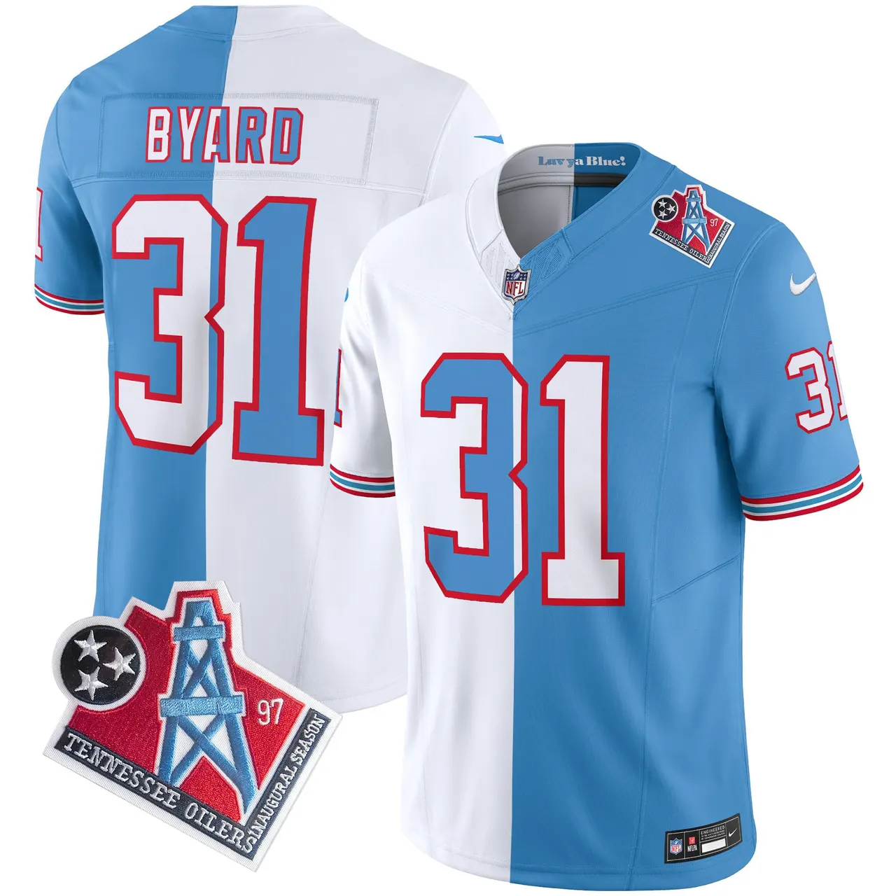 Tennessee Titans Nike 1997 Throwback Vapor Limited Stitched Jersey Henry - White - Image 20