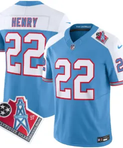 Tennessee Titans Nike 1997 Throwback Vapor Limited Stitched Jersey Henry - White - Image 22