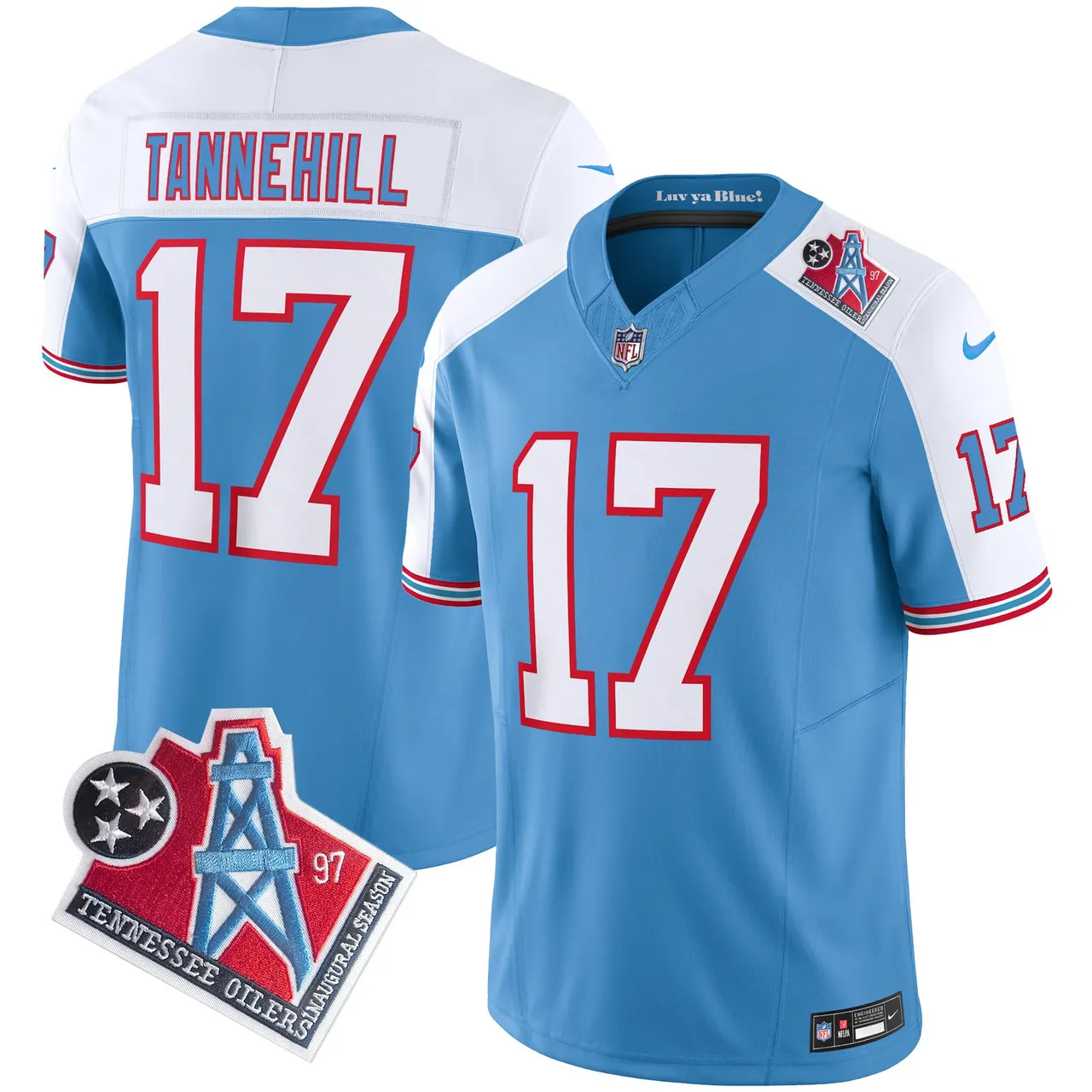Tennessee Titans Nike 1997 Throwback Vapor Limited Stitched Jersey Henry - White - Image 23