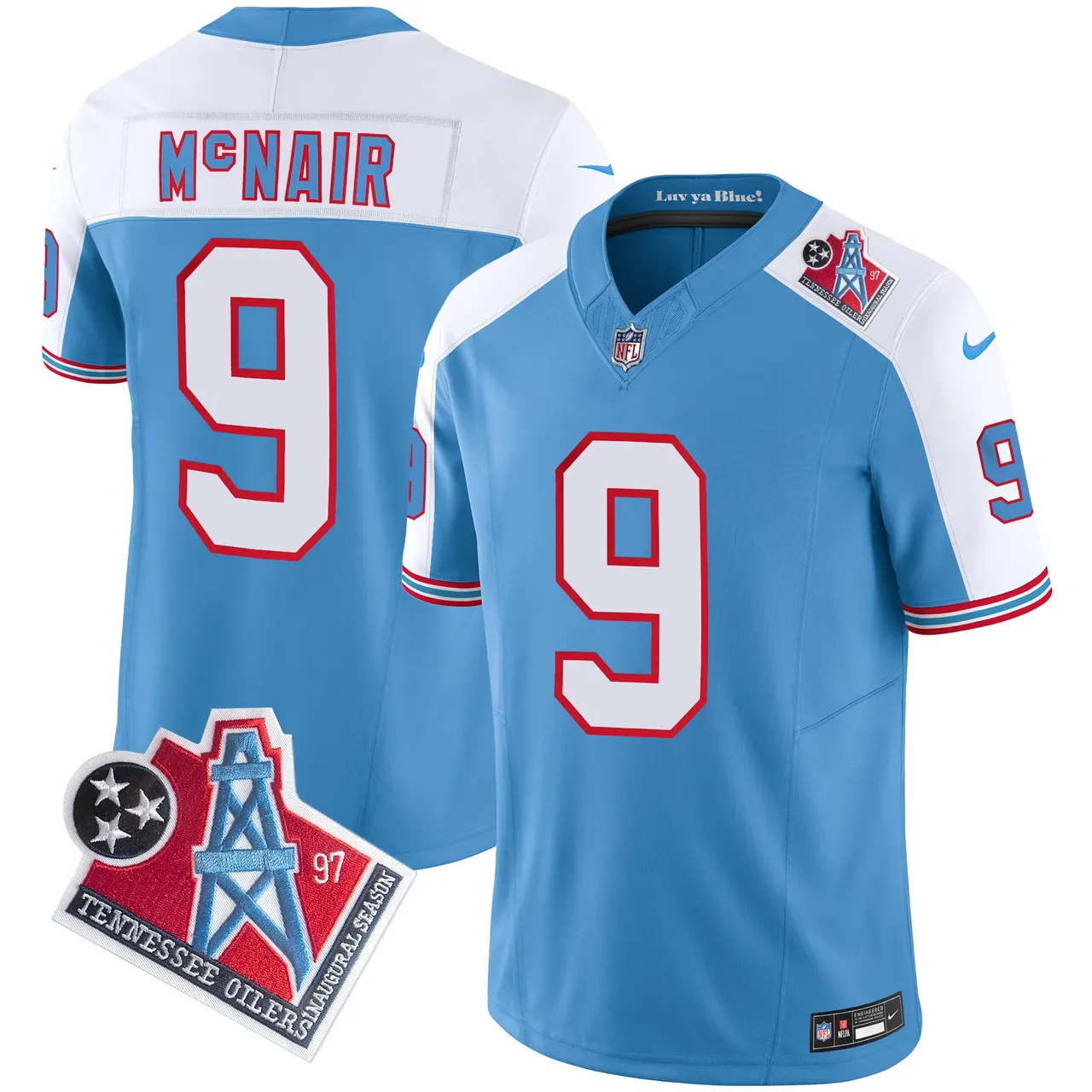 Tennessee Titans Nike 1997 Throwback Vapor Limited Stitched Jersey Henry - White - Image 28