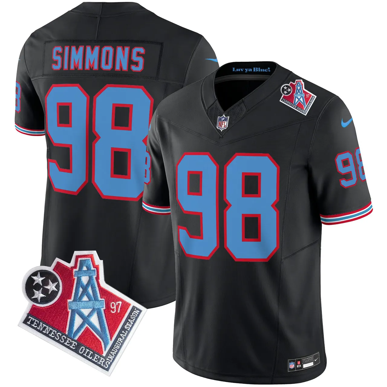 Tennessee Titans Nike 1997 Throwback Vapor Limited Stitched Jersey Henry - White - Image 32
