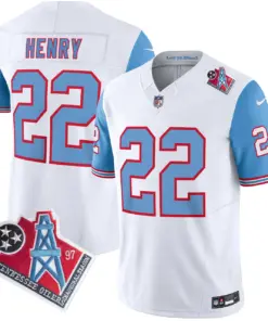 Tennessee Titans Nike 1997 Throwback Vapor Limited Stitched Jersey Henry - White - Image 36