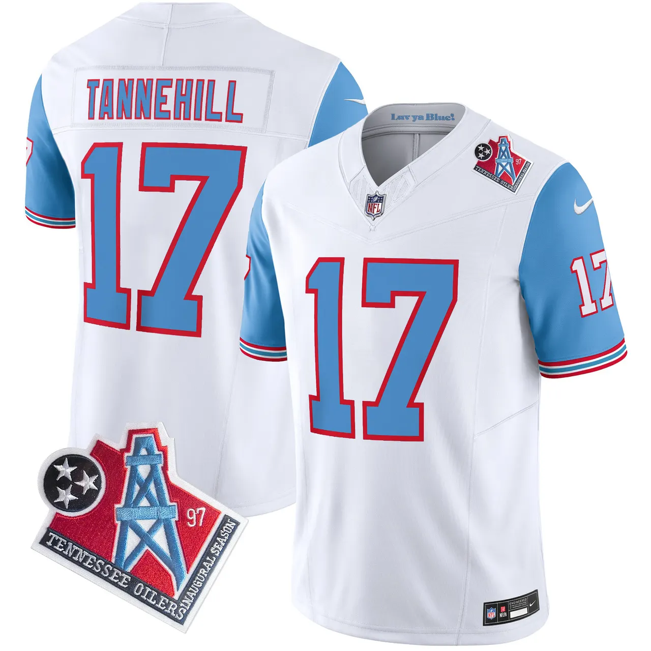 Tennessee Titans Nike 1997 Throwback Vapor Limited Stitched Jersey Henry - White - Image 37