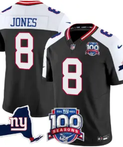 Alternative view of New York Giants Nike 100th Season State Patch Vapor Limited Stitched Jersey - Anthracite