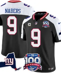 New York Giants Nike 100th Season State Patch Vapor Limited Stitched Jersey - Anthracite - Image 3
