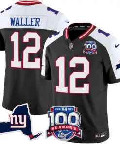 New York Giants Nike 100th Season State Patch Vapor Limited Stitched Jersey - Anthracite - Image 5