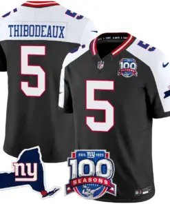 New York Giants Nike 100th Season State Patch Vapor Limited Stitched Jersey - Anthracite - Image 6
