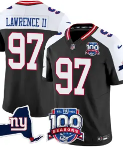 New York Giants Nike 100th Season State Patch Vapor Limited Stitched Jersey - Anthracite - Image 7