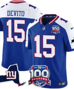 New York Giants Nike 100th Season State Patch Vapor Limited Stitched Jersey - Anthracite - Image 8