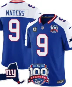 New York Giants Nike 100th Season State Patch Vapor Limited Stitched Jersey - Anthracite - Image 10