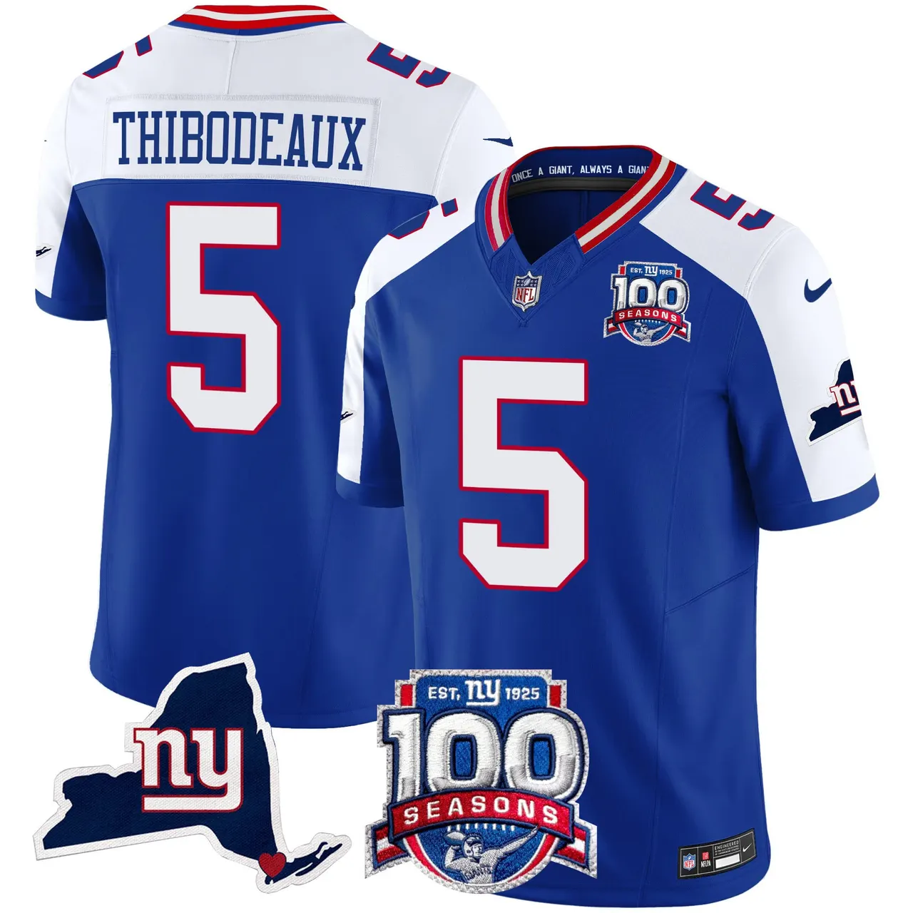 New York Giants Nike 100th Season State Patch Vapor Limited Stitched Jersey - Anthracite - Image 13