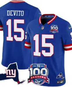 New York Giants Nike 100th Season State Patch Vapor Limited Stitched Jersey - Anthracite - Image 15