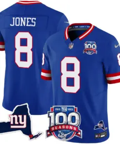New York Giants Nike 100th Season State Patch Vapor Limited Stitched Jersey - Anthracite - Image 16