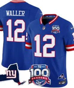 New York Giants Nike 100th Season State Patch Vapor Limited Stitched Jersey - Anthracite - Image 19