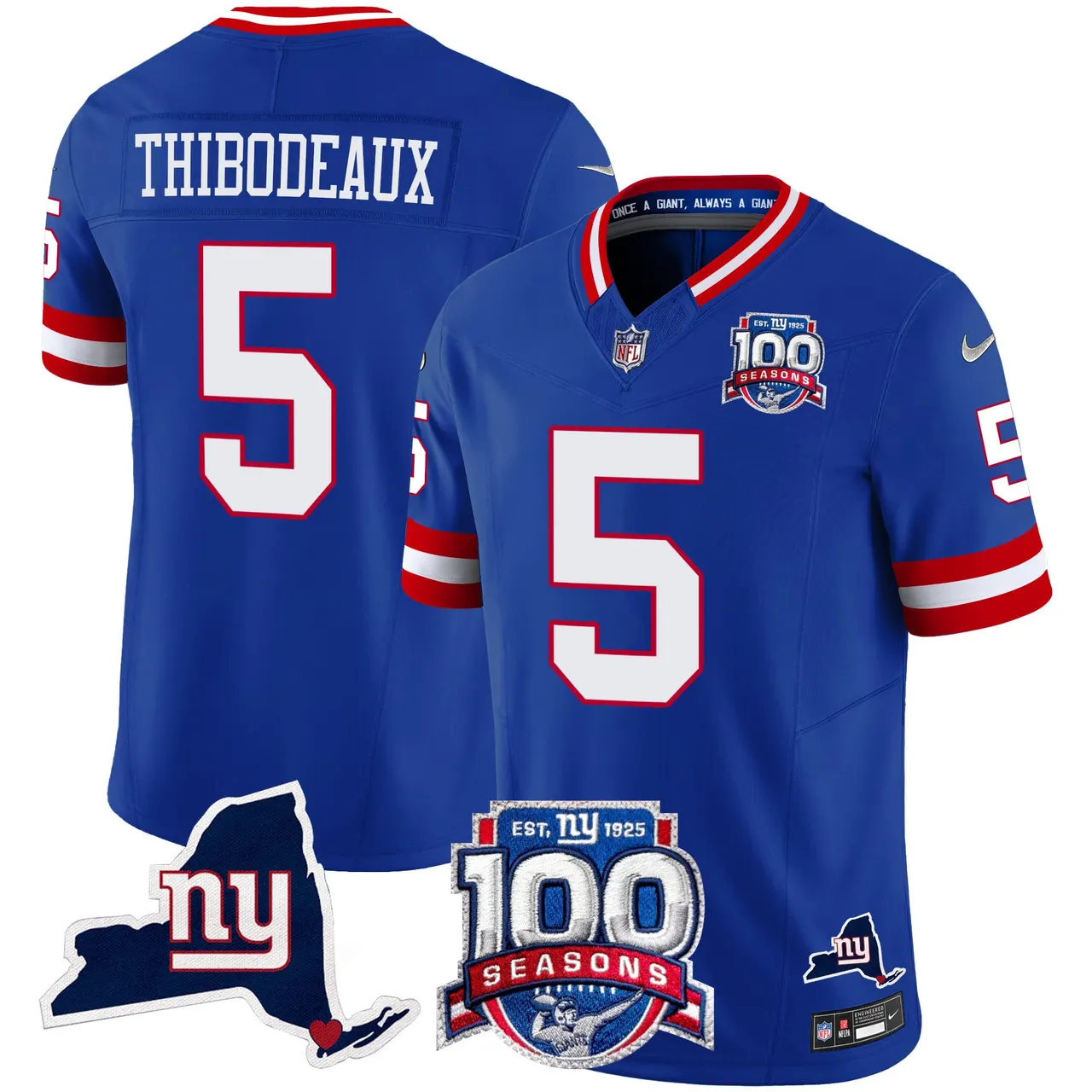 New York Giants Nike 100th Season State Patch Vapor Limited Stitched Jersey - Anthracite - Image 20