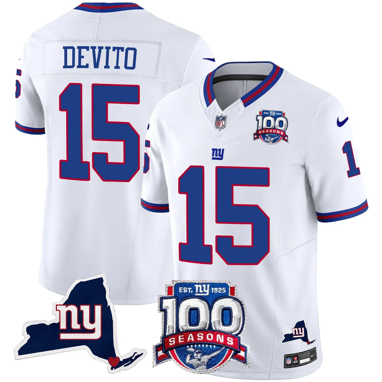 New York Giants Nike 100th Season State Patch Vapor Limited Stitched Jersey - Anthracite - Image 22