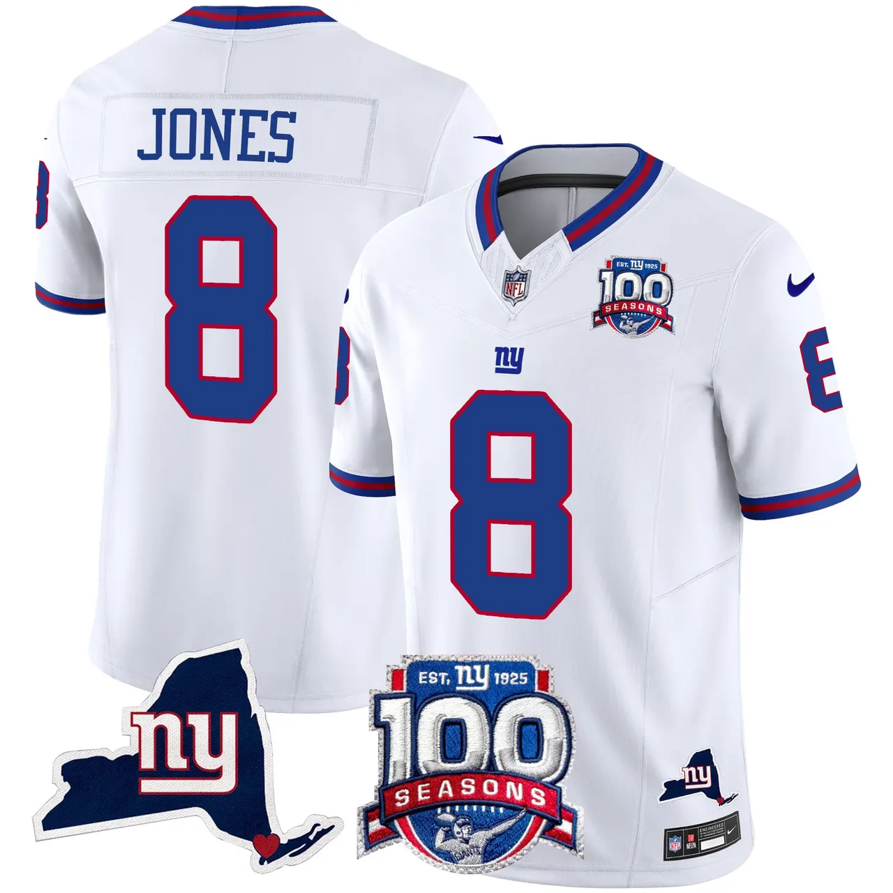 New York Giants Nike 100th Season State Patch Vapor Limited Stitched Jersey - Anthracite - Image 23