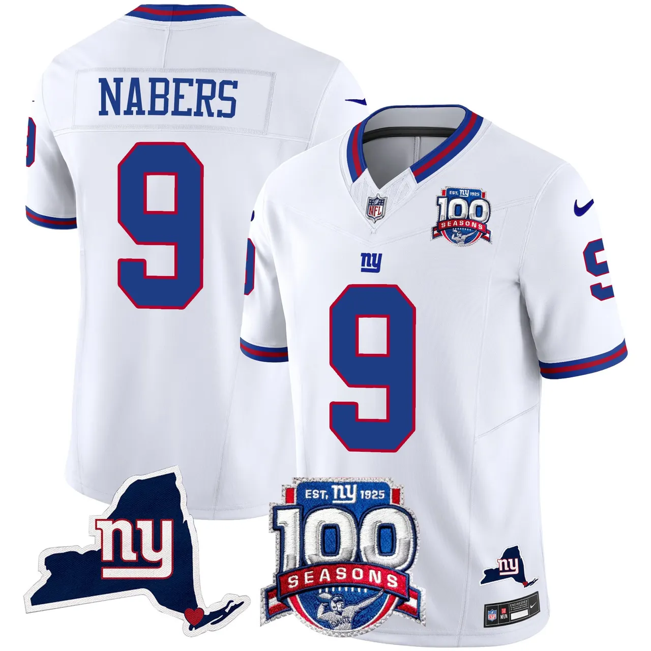 New York Giants Nike 100th Season State Patch Vapor Limited Stitched Jersey - Anthracite - Image 24