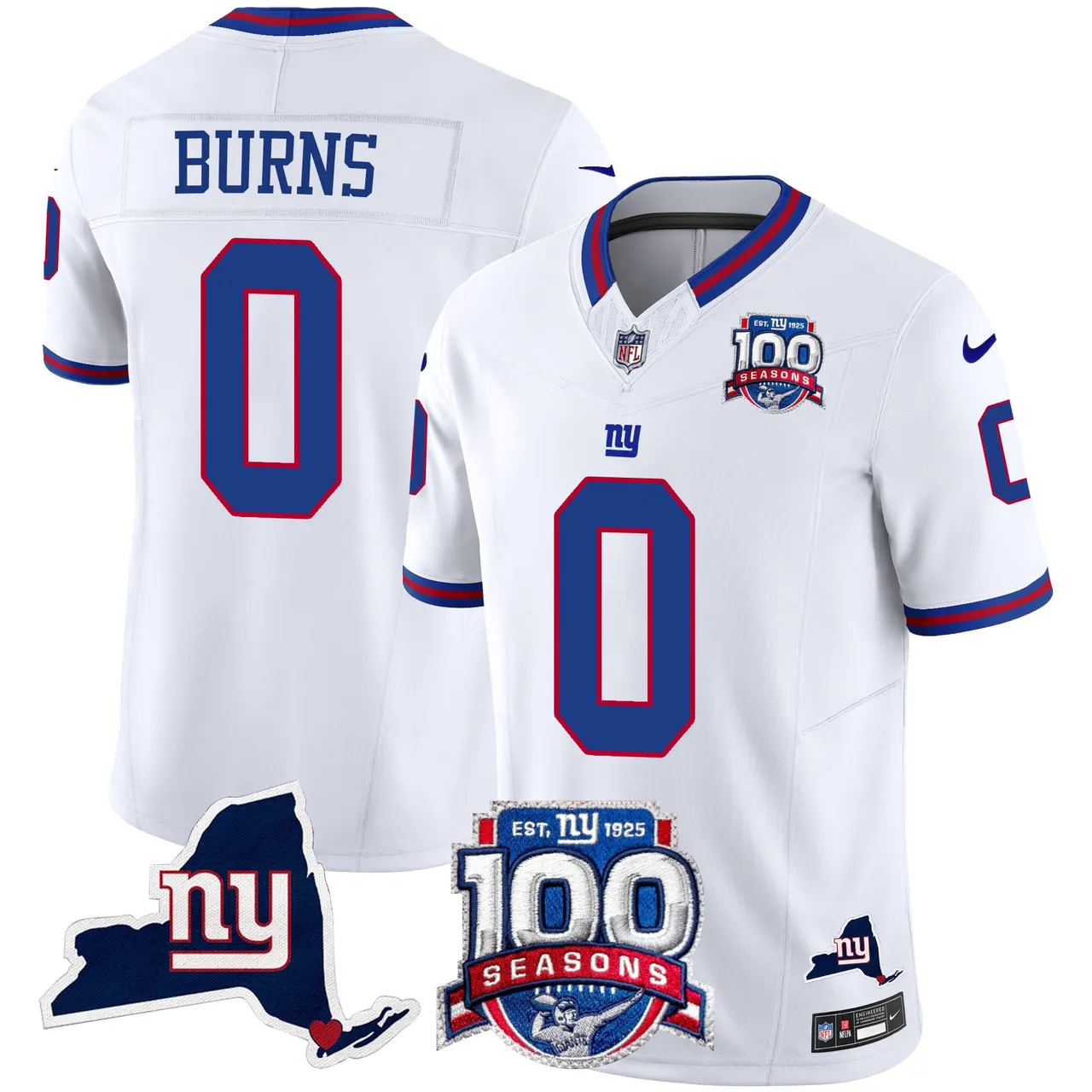 New York Giants Nike 100th Season State Patch Vapor Limited Stitched Jersey - Anthracite - Image 25