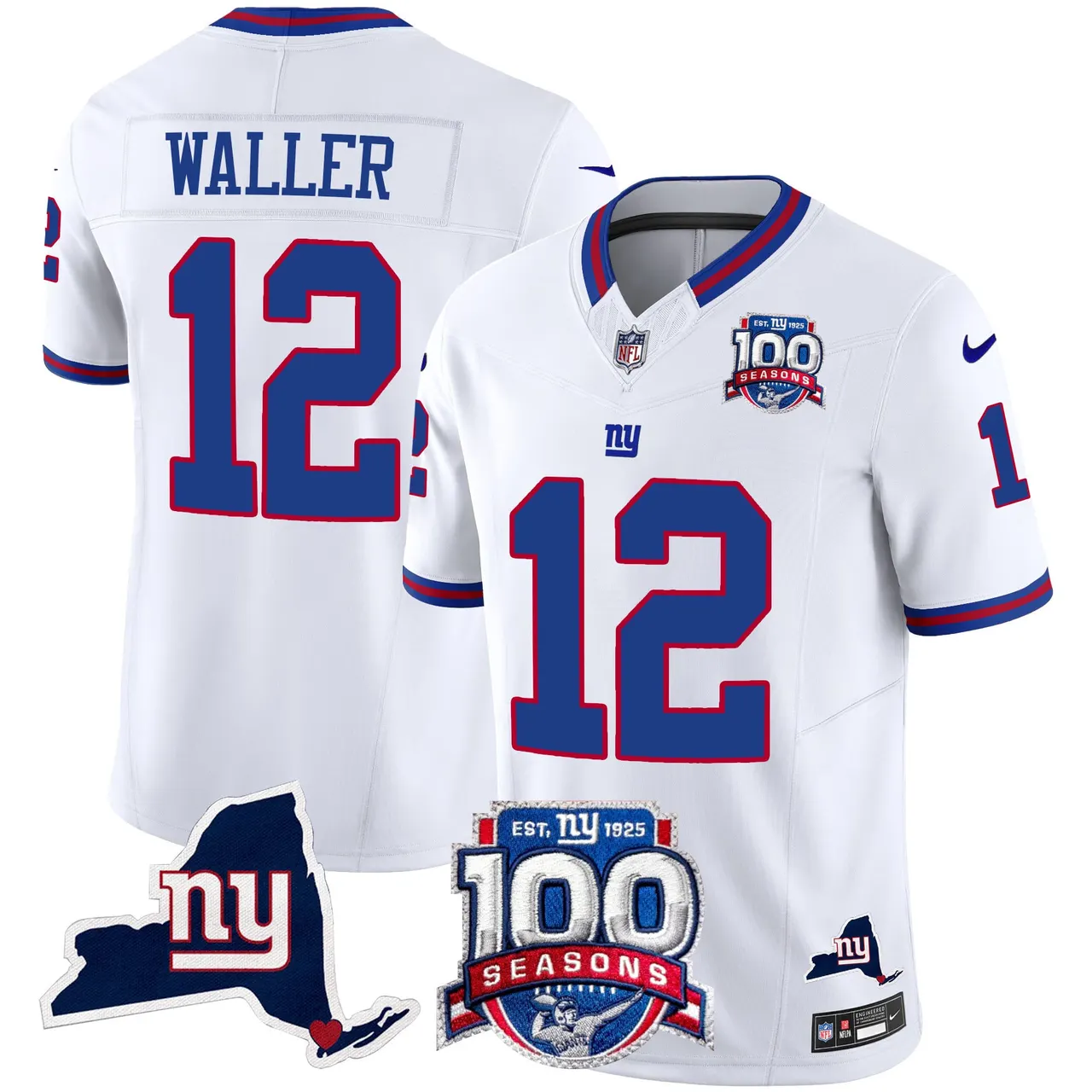 New York Giants Nike 100th Season State Patch Vapor Limited Stitched Jersey - Anthracite - Image 26