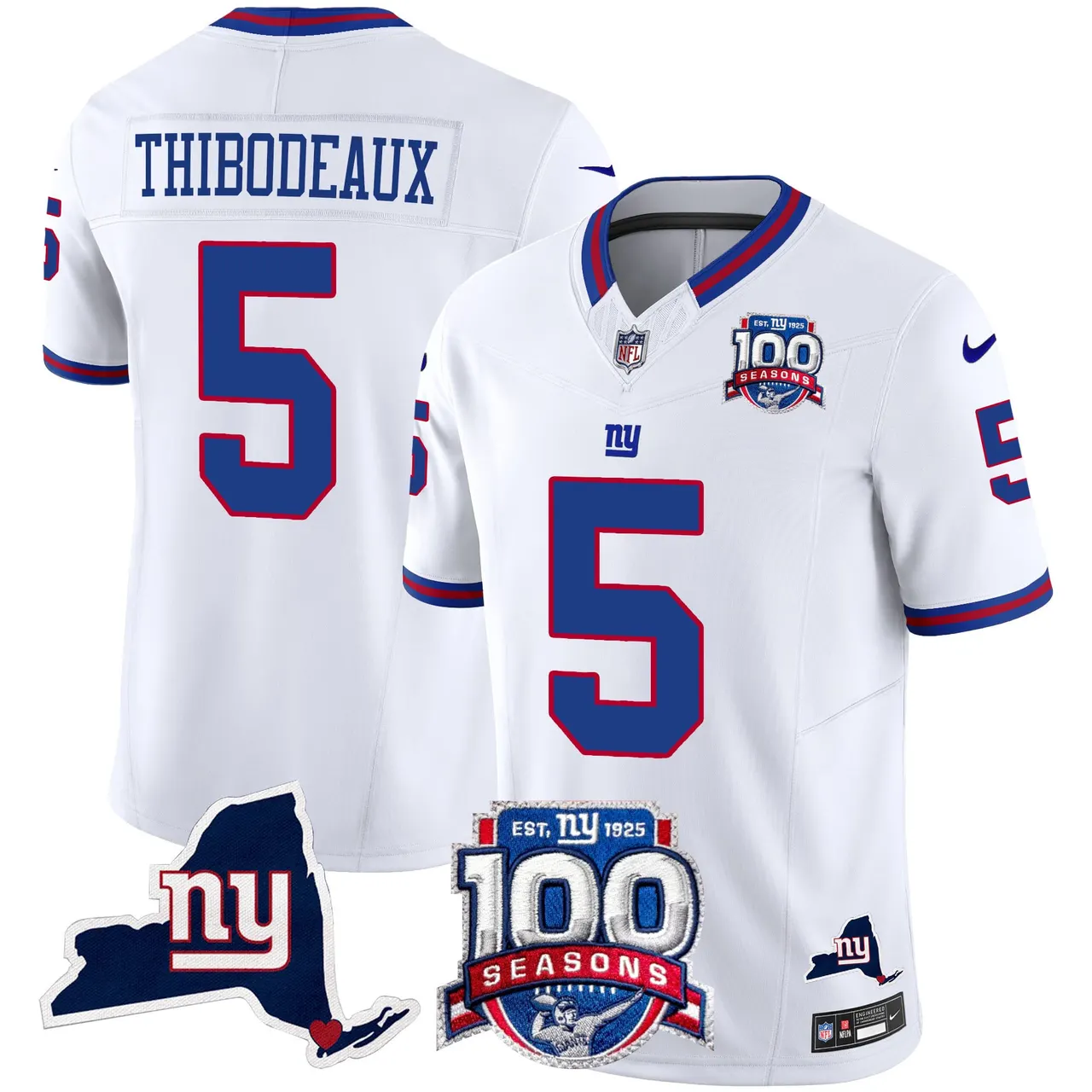 New York Giants Nike 100th Season State Patch Vapor Limited Stitched Jersey - Anthracite - Image 27