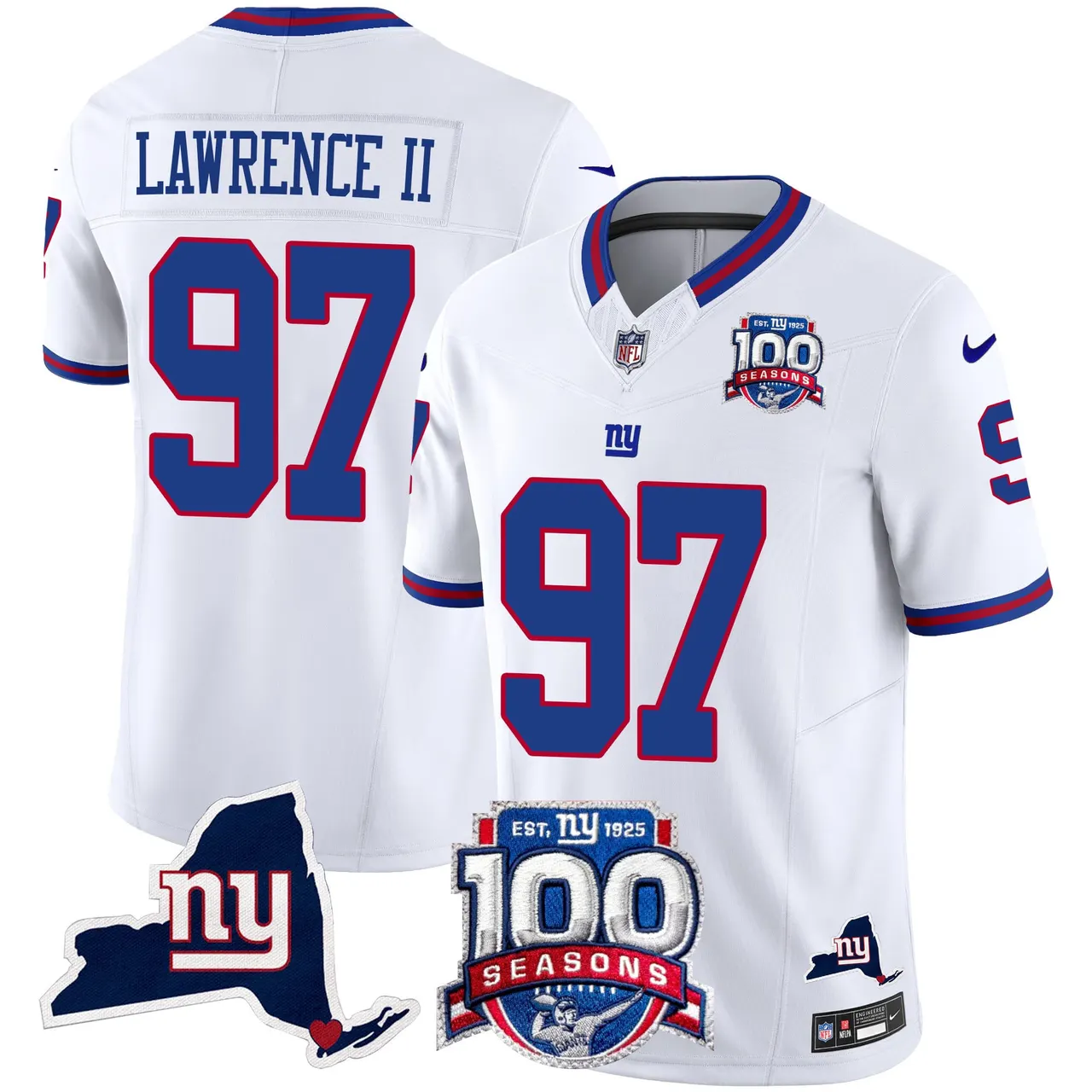 New York Giants Nike 100th Season State Patch Vapor Limited Stitched Jersey - Anthracite - Image 28