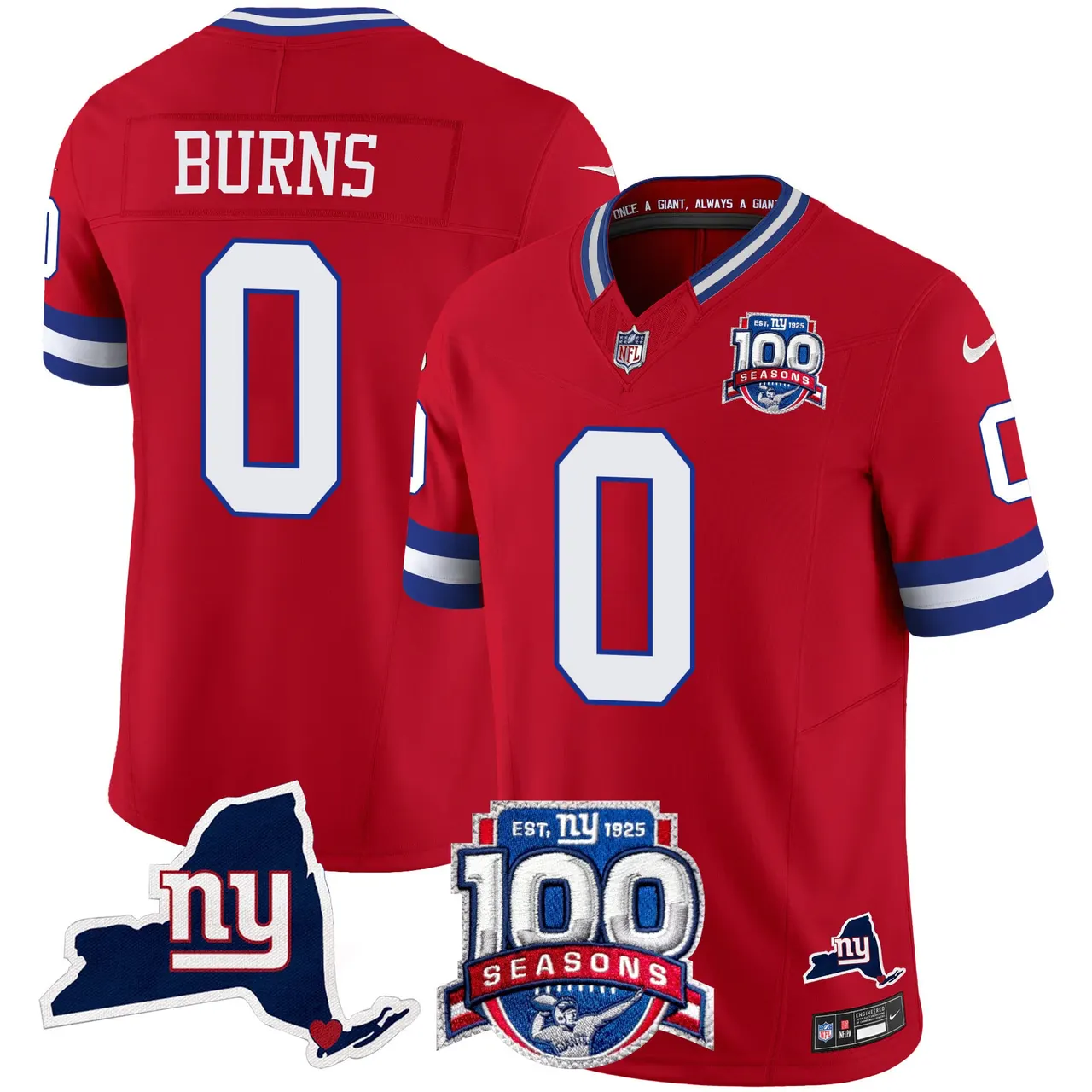 New York Giants Nike 100th Season State Patch Vapor Limited Stitched Jersey - Anthracite - Image 32