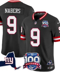 New York Giants Nike 100th Season State Patch Vapor Limited Stitched Jersey - Anthracite - Image 38