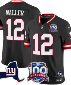 New York Giants Nike 100th Season State Patch Vapor Limited Stitched Jersey - Anthracite - Image 40