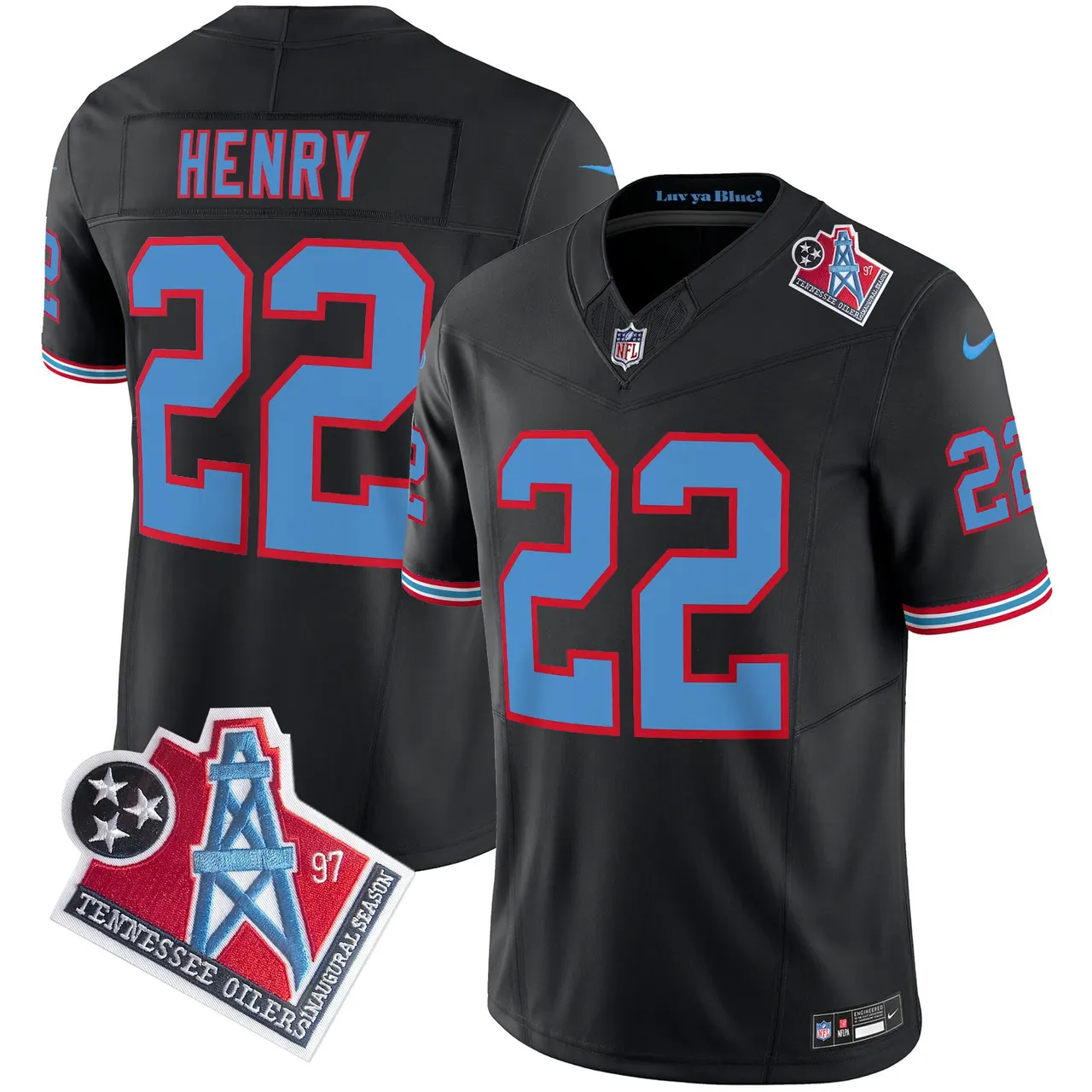 Tennessee Titans Nike 1997 Throwback Vapor Limited Stitched Jersey - Black - Image 37