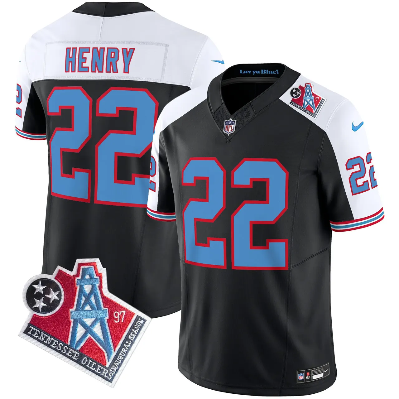 Tennessee Titans Nike 1997 Throwback Vapor Limited Stitched Jersey - Black
