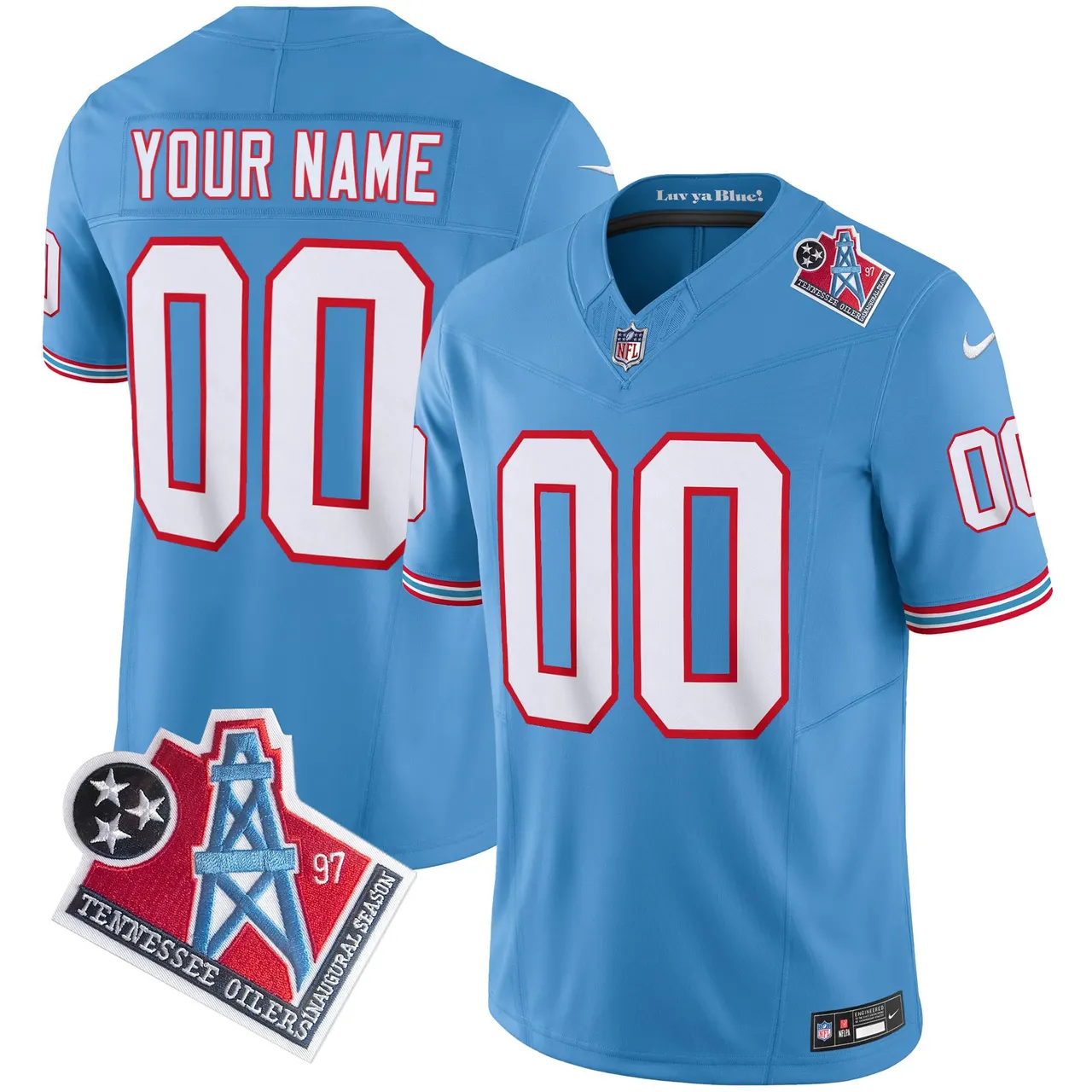 Tennessee Titans Nike 1997 Throwback Vapor Custom Limited Stitched Jersey - Black - Image 3