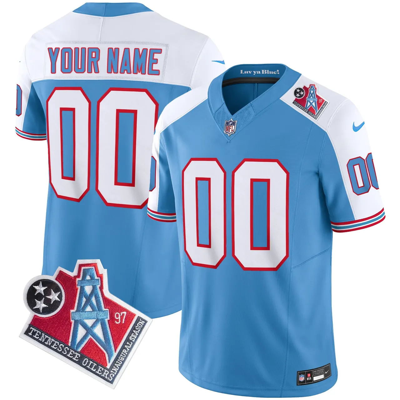 Tennessee Titans Nike 1997 Throwback Vapor Custom Limited Stitched Jersey - Black - Image 4