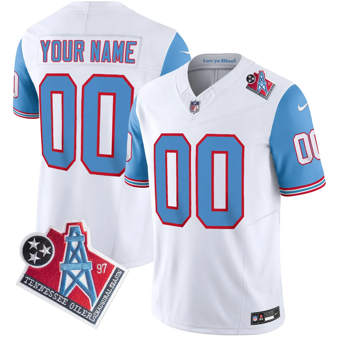 Tennessee Titans Nike 1997 Throwback Vapor Custom Limited Stitched Jersey - Black - Image 6