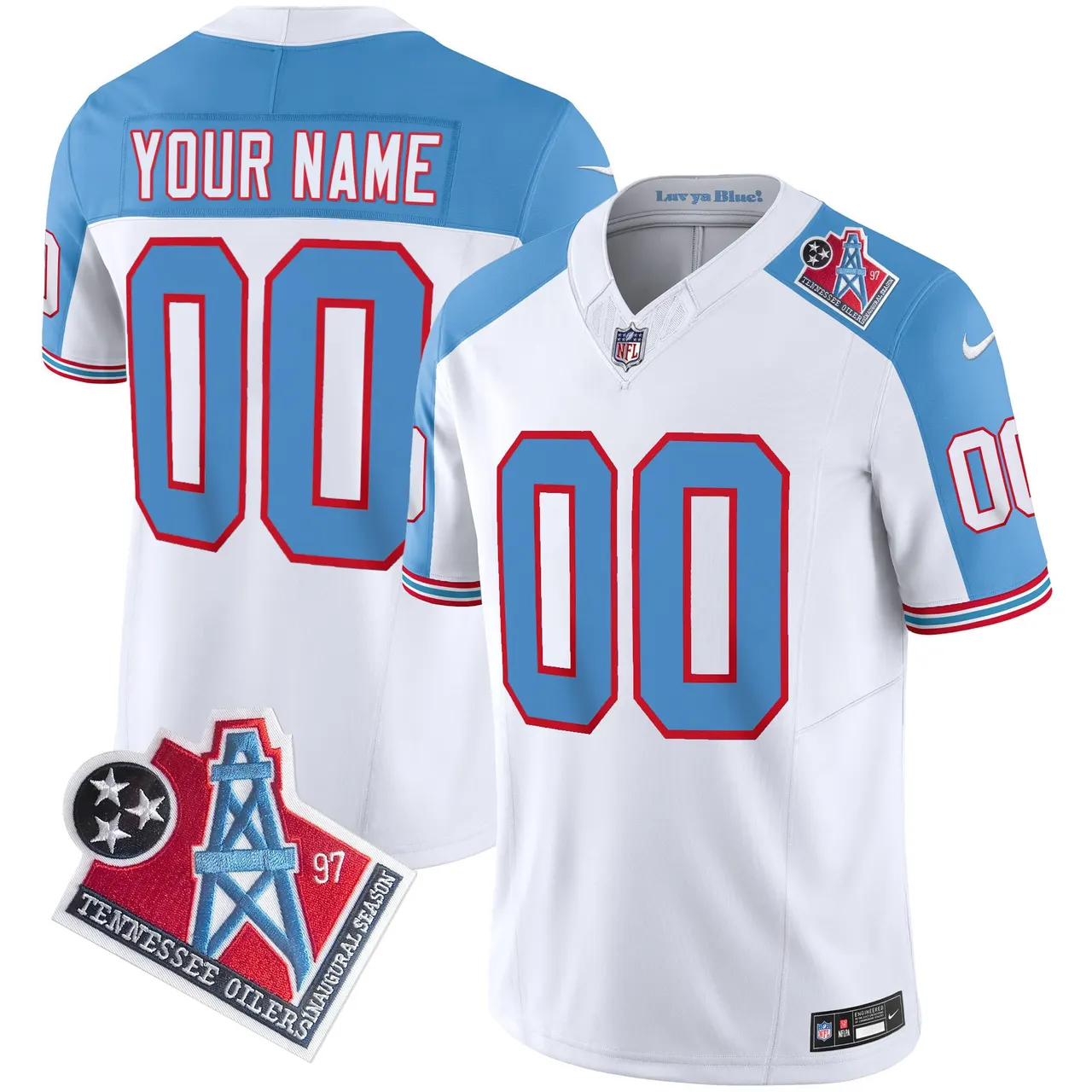 Tennessee Titans Nike 1997 Throwback Vapor Custom Limited Stitched Jersey - Black - Image 7