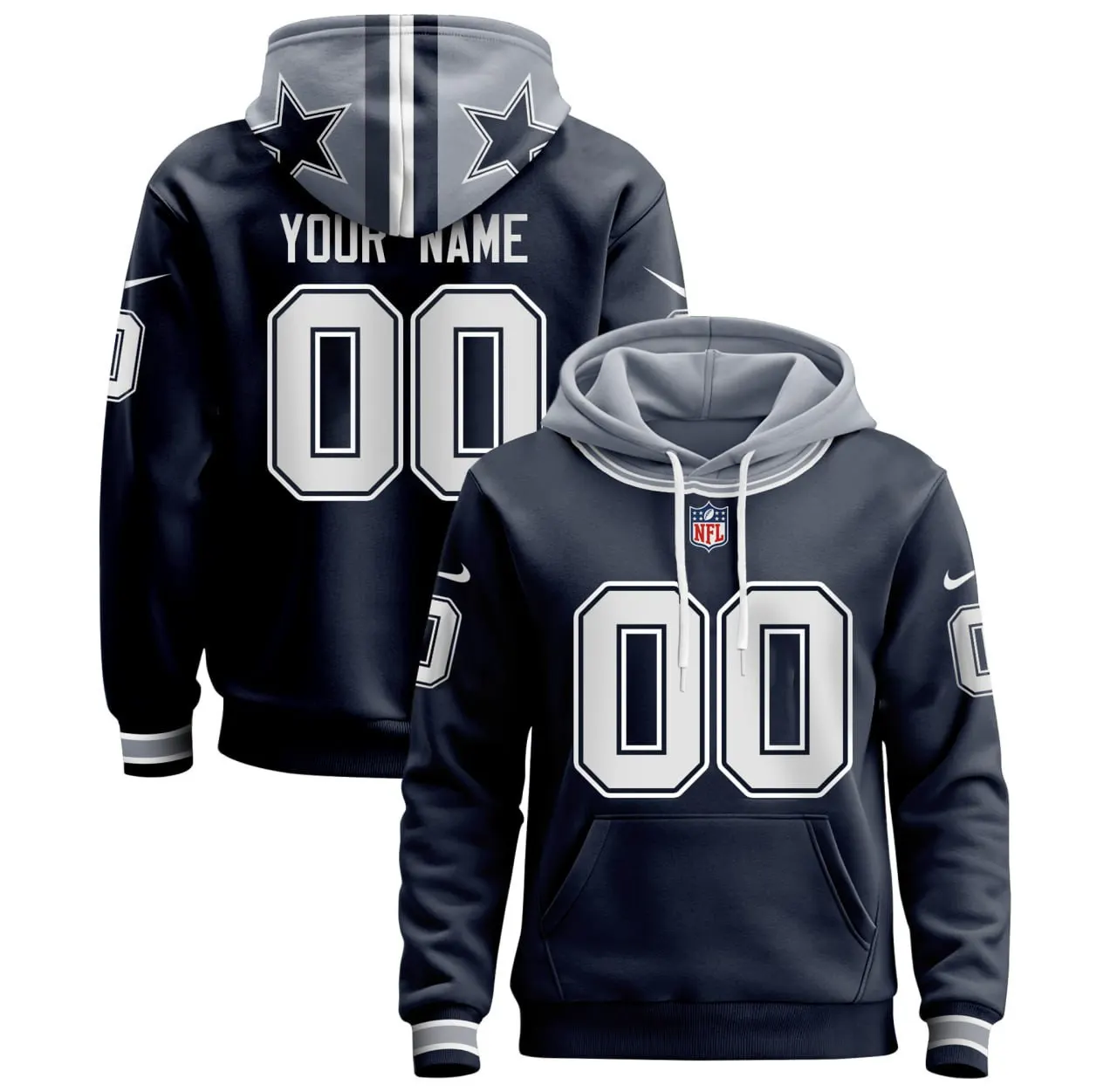 Dallas Cowboys Nike Custom Pullover Hoodie - Navy