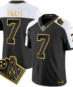 Tennessee Titans Nike 1997 Throwback Vapor Stitched Jersey - Black - Image 5