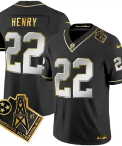 Tennessee Titans Nike 1997 Throwback Vapor Stitched Jersey - Black - Image 8