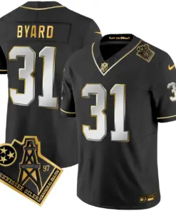 Tennessee Titans Nike 1997 Throwback Vapor Stitched Jersey - Black - Image 13