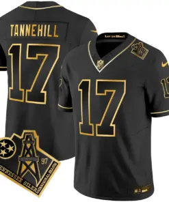 Tennessee Titans Nike 1997 Throwback Vapor Stitched Jersey - Black - Image 16