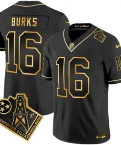 Tennessee Titans Nike 1997 Throwback Vapor Stitched Jersey - Black - Image 17